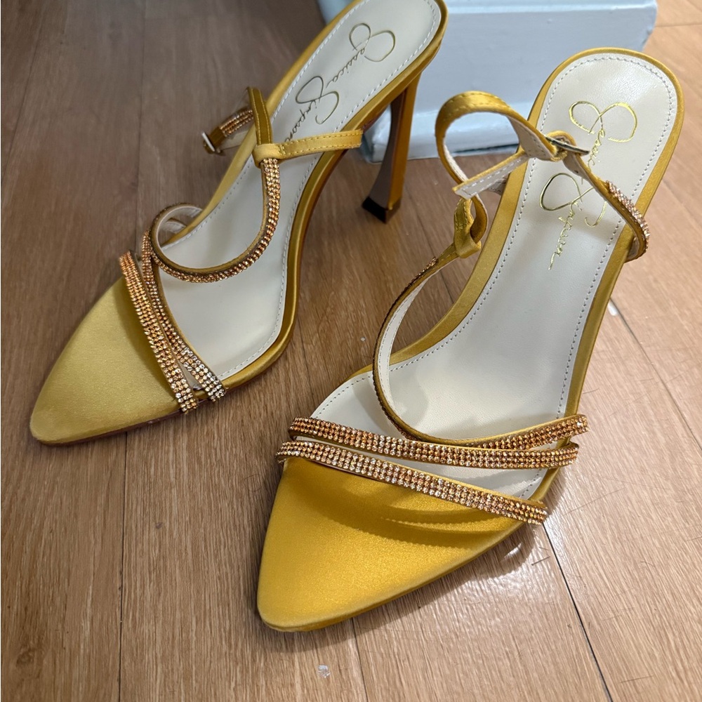 Jessica Simpson Yellow Slingback Heels
